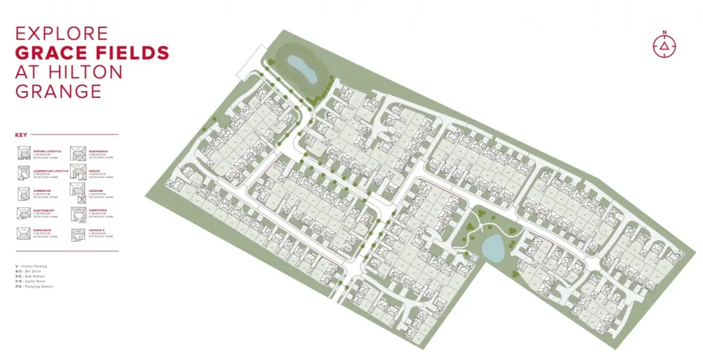Grace Fields at Hilton Grange site plan The Oxford Lifestyle - Grace Fields, Merseyside